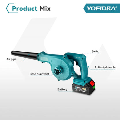 YOFIDRA Electric Leaf blower Power Tool For Makita 18V Battery