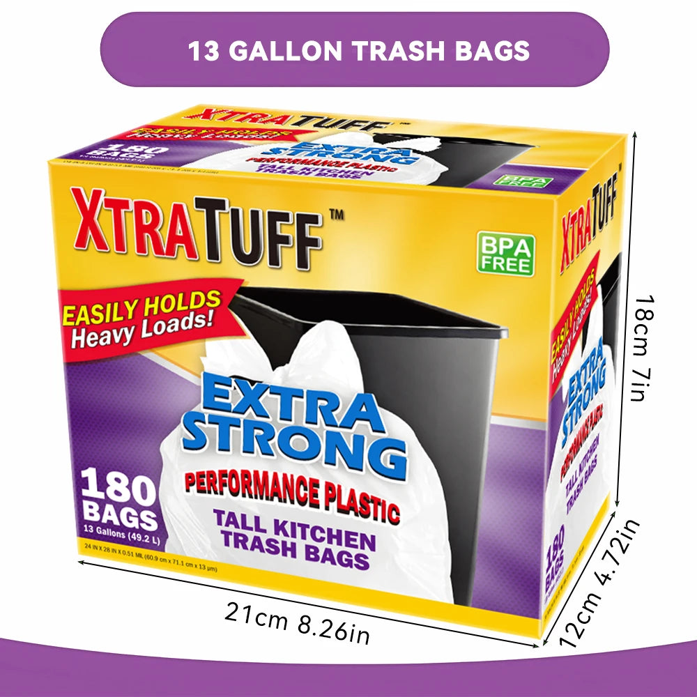 Xtratuff Trash Bags 13 Gallon 180 Count