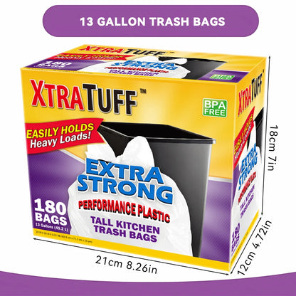 Xtratuff Trash Bags 13 Gallon 180 Count