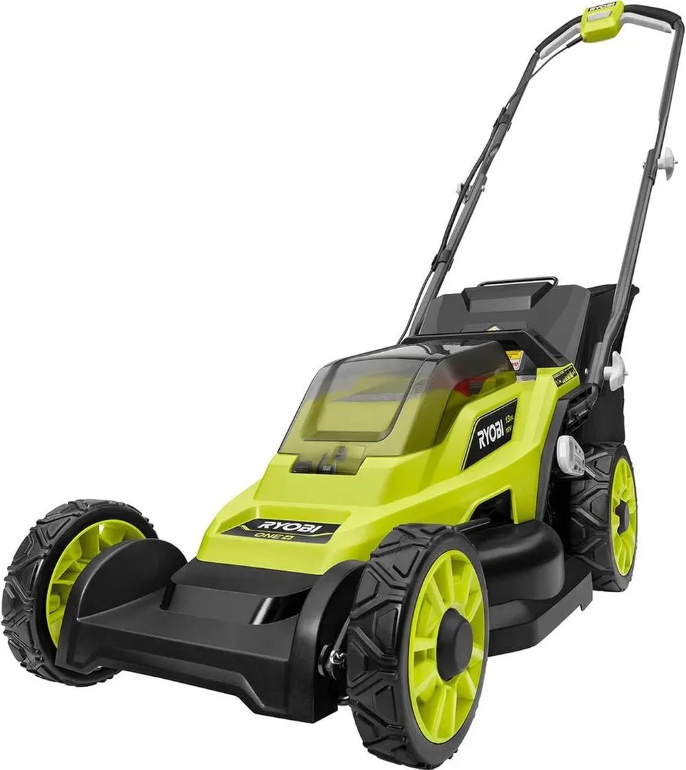 Ryobi 18V 13 in. Battery Push Lawn Mower Cutting Platform Single Point Height Adjustment