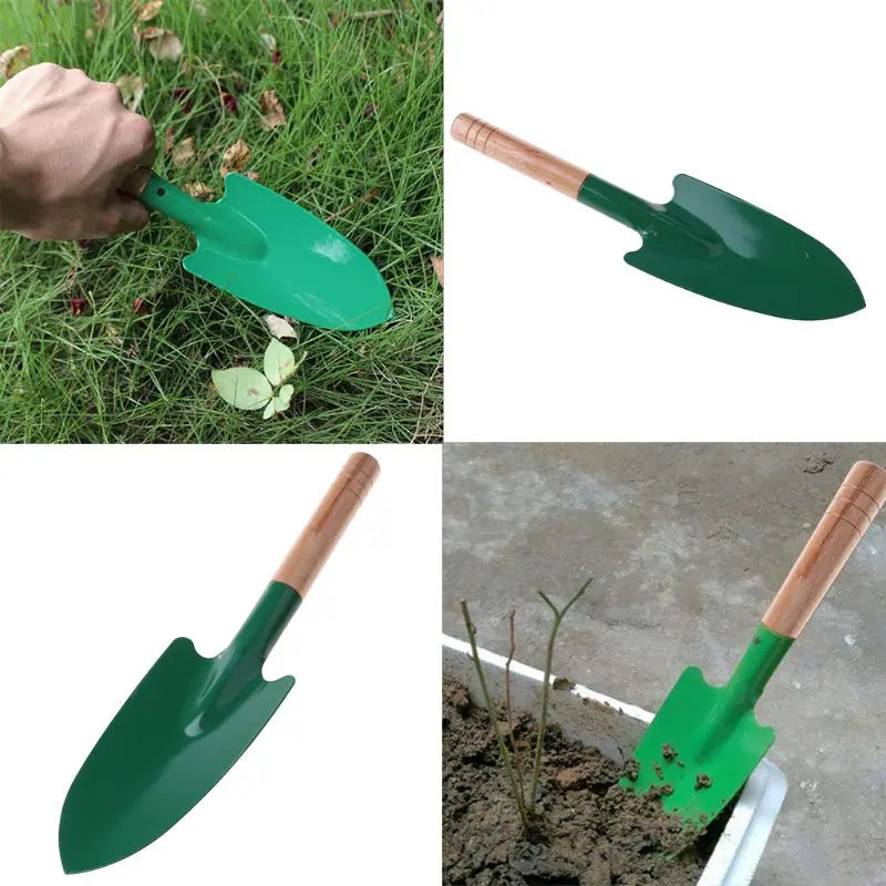 Wooden Handle Reinforced Gardening Shovel