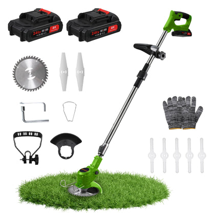 hand held Electric Lawn Mower & Weed Wacker with saw blade