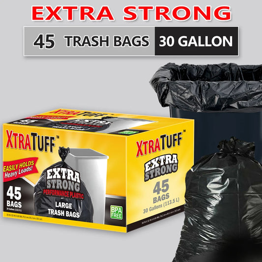 Xtratuff Trash Bags 30 Gallon Heavy Duty 45 Count